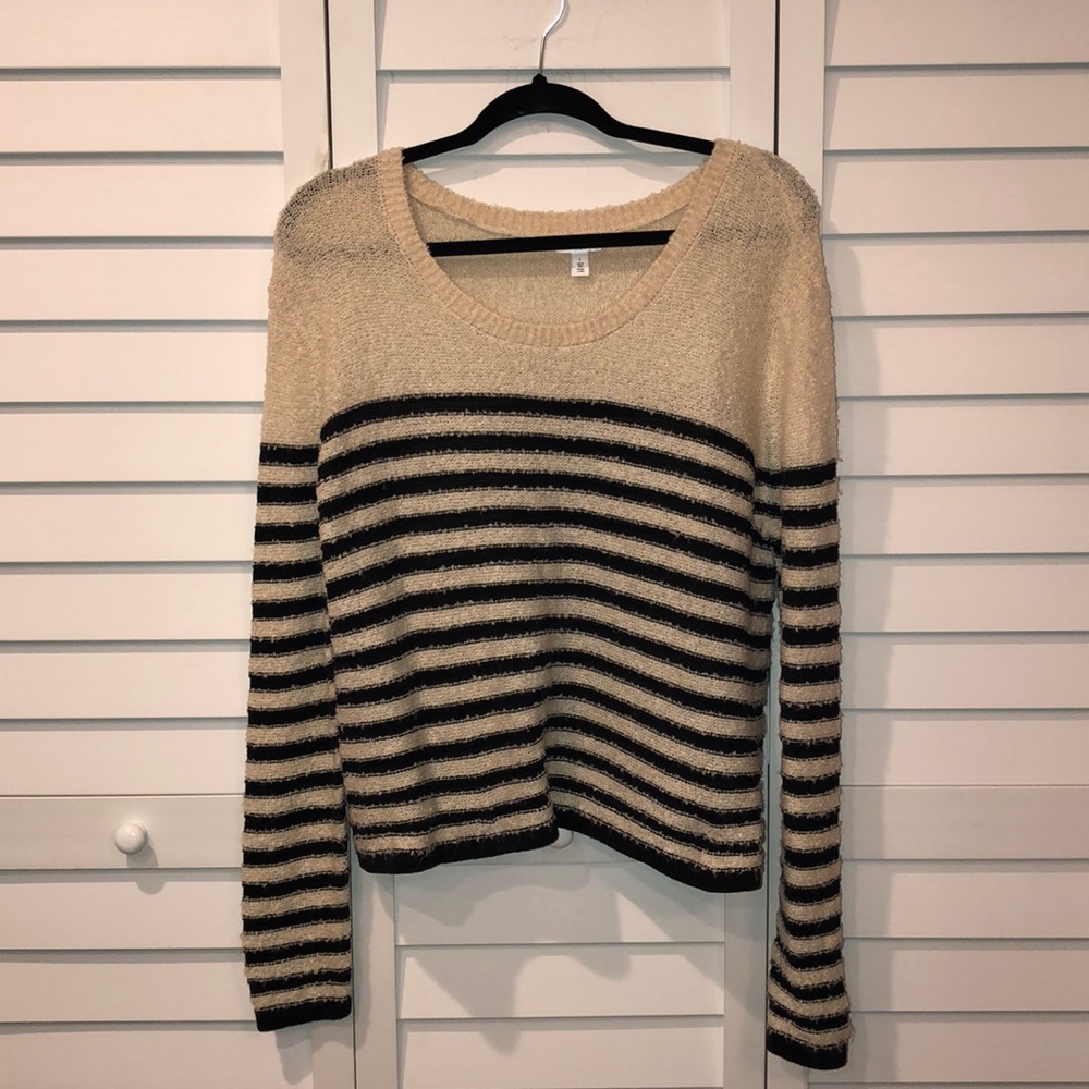 Nordstrom BP cream and black striped sweater